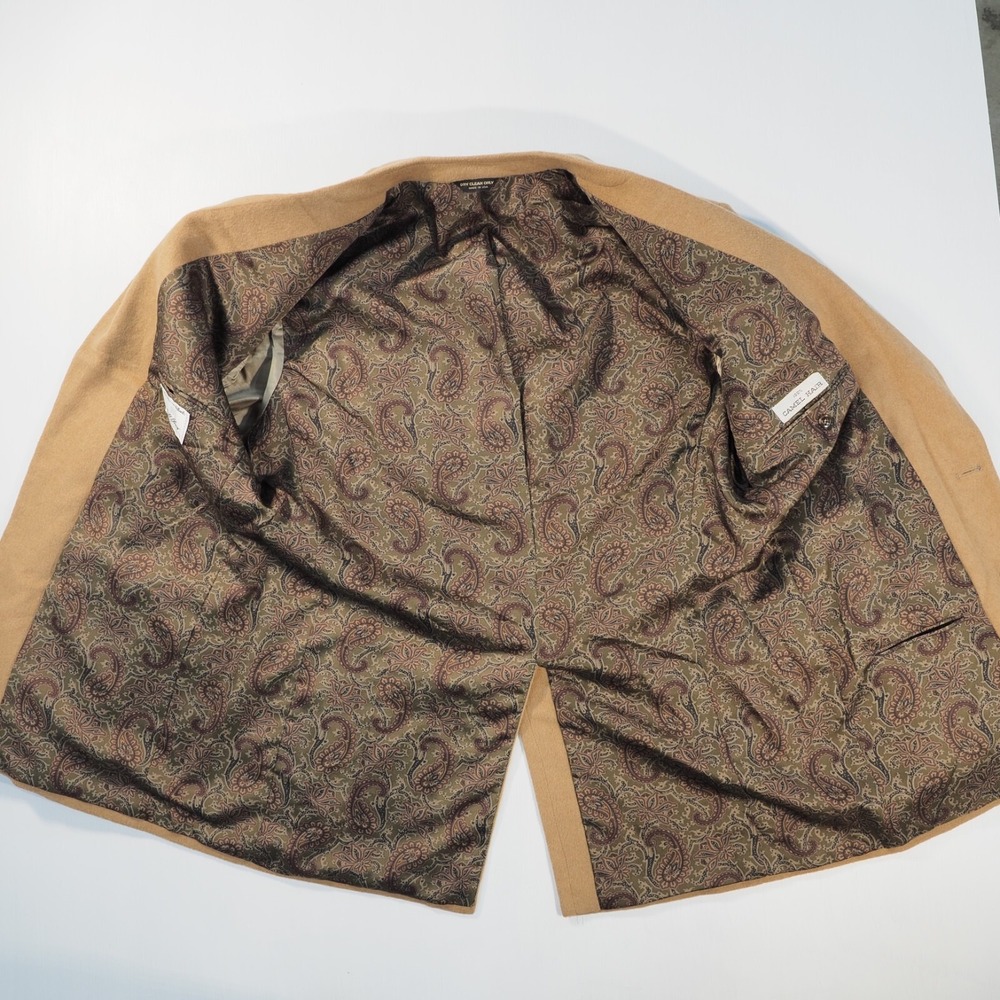 Vintage Bill Blass Blazer Mens 44 Camel Hair Two Button Sport Coat Single Vent - Picture 10 of 11